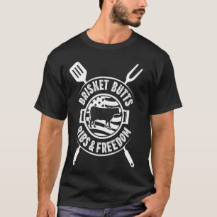 Camiseta Brisket Bumbuns Ribes & Freedom, Meat Smoker, Gril