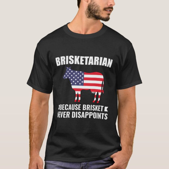 Camiseta Brisketarian Funny Pitmaster Churrasco Brisket Gri (Frente)