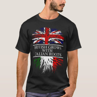 Camiseta Britânico cultivado com bandeira italiana