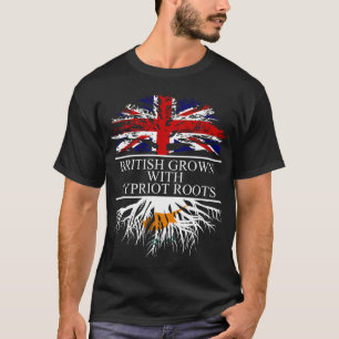 Camiseta Britânico cultivado com raízes cipriotas bandeira