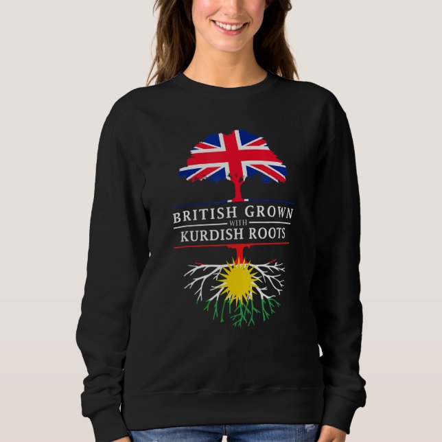 Camiseta Britânicos Crescem Com Raízes Curdas - Curdistão E (Frente)