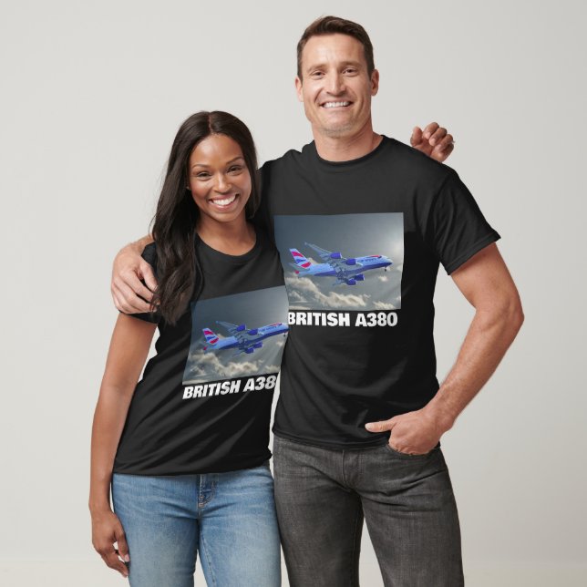 Camiseta British Airlines Airbus A380 Avião (Unissex)