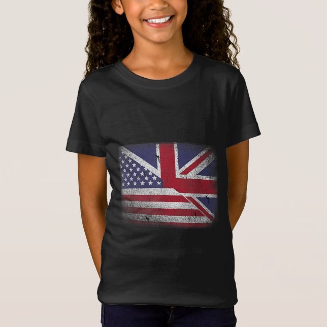 Camiseta British American Flag Excelente UK Union Jack . (Frente)