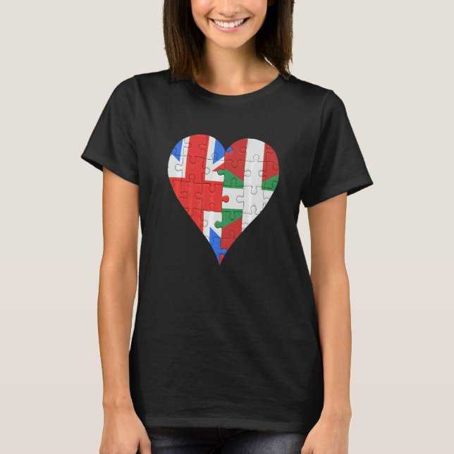 Camiseta British Basque Flag Heart (Frente)