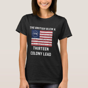 Camiseta British Blew 13 Colony Lead 4 De Julho Betsy Ross