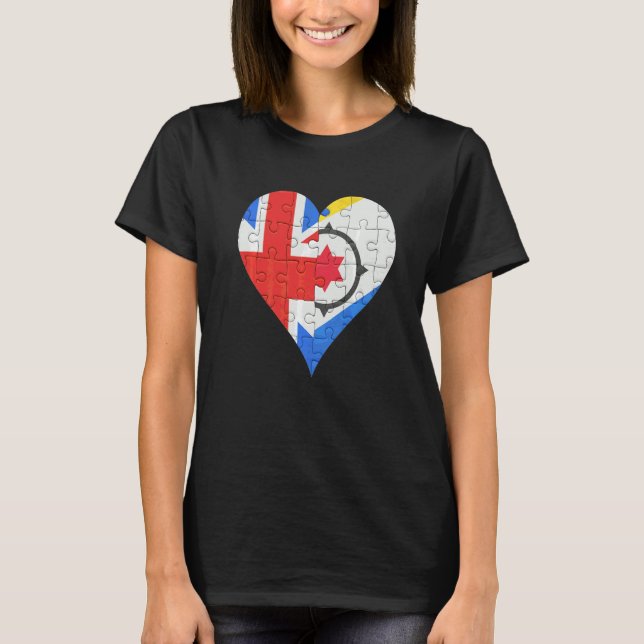 Camiseta British Bonaire Dutch Flag Heart (Frente)