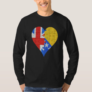 Camiseta British Bosnian Flag Heart