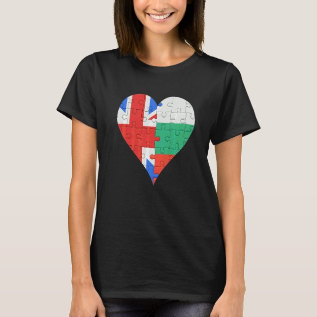 Camiseta British Bulgaria Flag Heart (Frente)