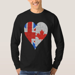 Camiseta British Canadian Flag Heart 1