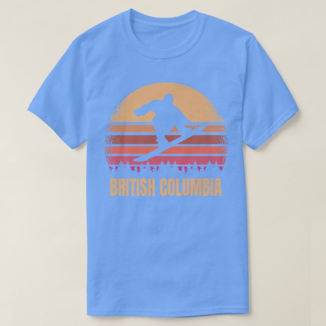 Camiseta British Columbia Canada Snowboarding Outdoor Vinta (Frente do Design)