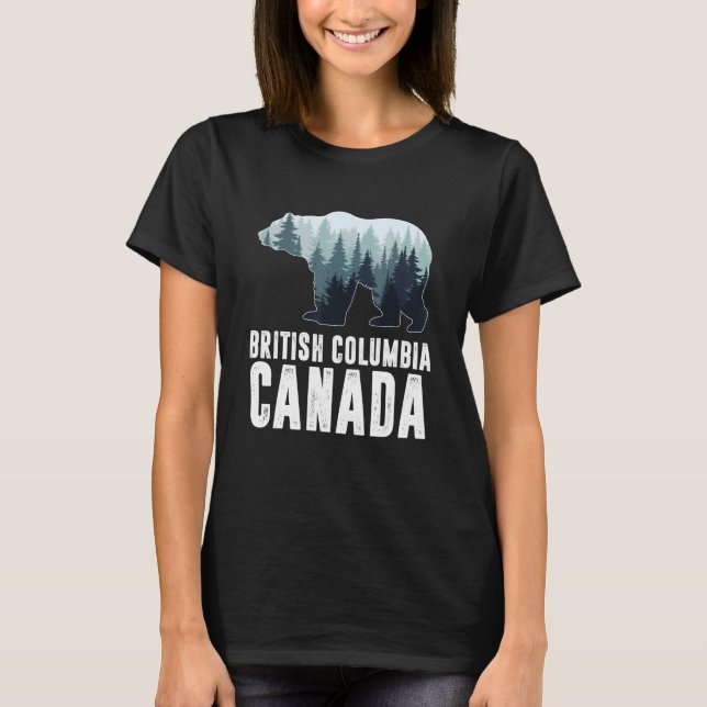 Camiseta British Columbia Vancouver Canada Bear Green Fores (Frente)