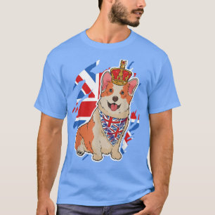 Camiseta British Corgi Dog Crown Union Jack Queens Platinum