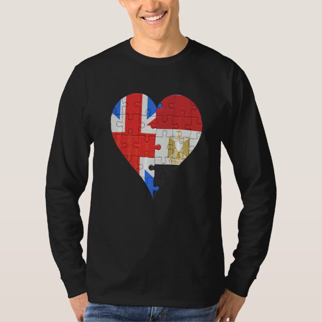 Camiseta British Egiptian Flag Heart (Frente)