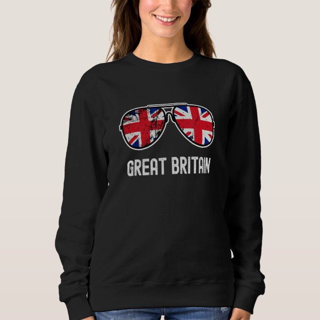 Camiseta British Flag Union Jack Sunglasses England UK (Frente)