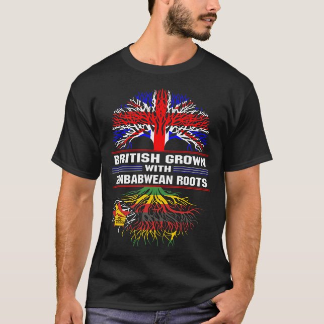 Camiseta British Grown com Raízes do Zimbabué (Frente)