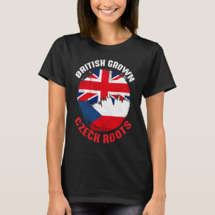 Camiseta British Grown Czech Roots Vintage Flags for Men Wo