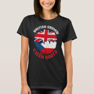 Camiseta British Grown Czech Roots Vintage Flags for Men Wo