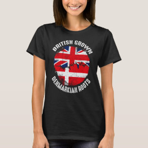 Camiseta British Grown Denmarkian Roots Vintage Flags for M