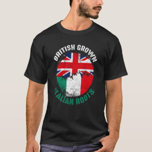 Camiseta British Grown Italiana Roots Vintage Flags for Men