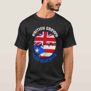 Camiseta British Grown Puerto Rican Roots Vintage Flagage p