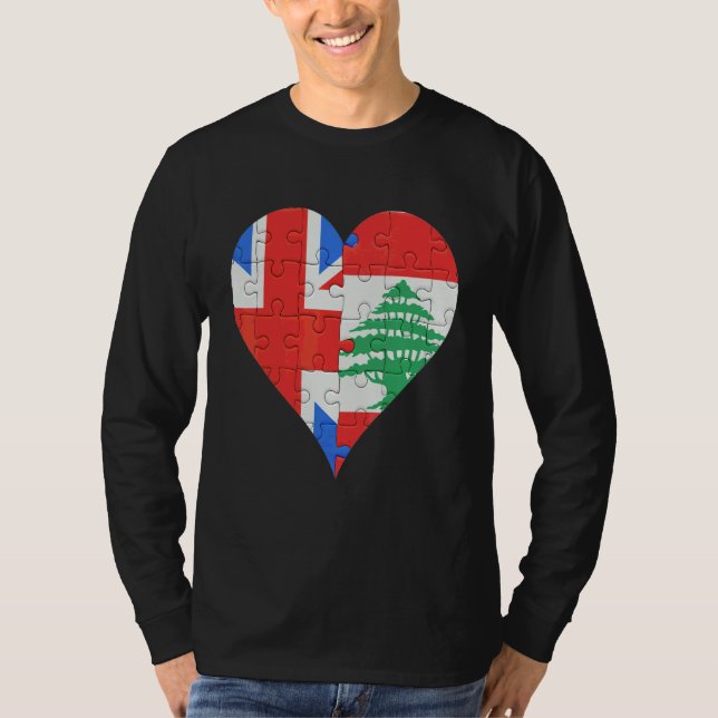 Camiseta British Libanesa Flag Heart (Frente)