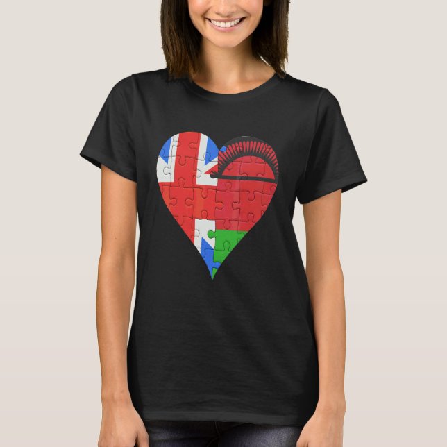 Camiseta British Malawian Flag Heart (Frente)