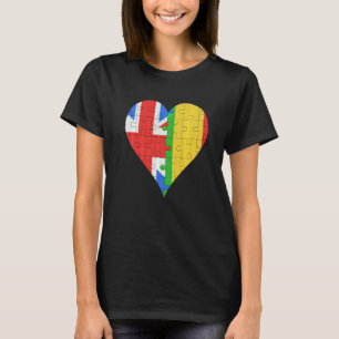 Camiseta British Malian Flag Heart