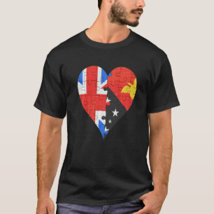 Camiseta British Papua New Guinean Flag Heart