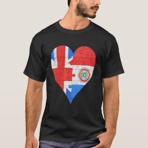 Camiseta British Paraguai Flag Heart