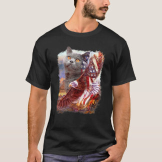 Camiseta British Shorthair Águia Bandeira Americana 4 de Ju
