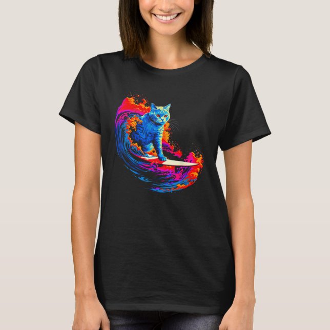 Camiseta British Shorthair Cat Surfing (Frente)