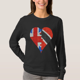 Camiseta British Trinidade And Tobagoan Flag Heart