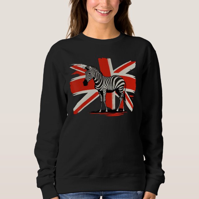Camiseta British UK Zebra on Great Britain Zebra (Frente)