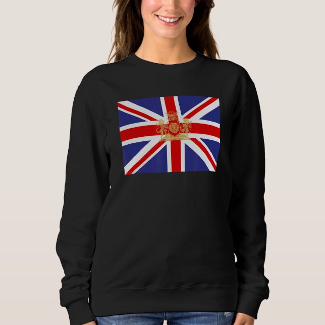 Camiseta British Union Jack Flag Com Royal Crest Uk United (Frente)