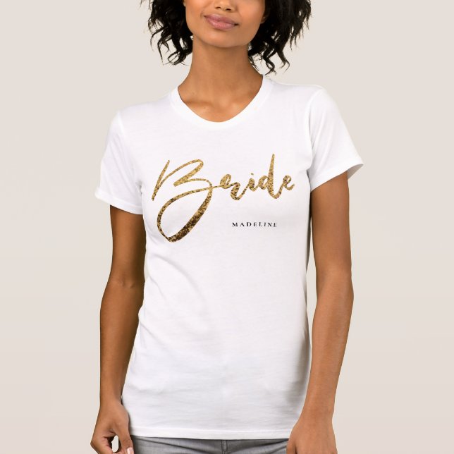 Camiseta Brito - Dourada Brilhante Personalizada (Frente)