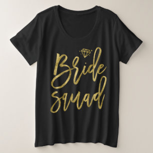 Camiseta Brito Esquadrão Faux Dourado com Gráficos Diamond