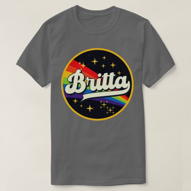 Camiseta Britta Rainbow No Space Vintage Style (Frente do Design)