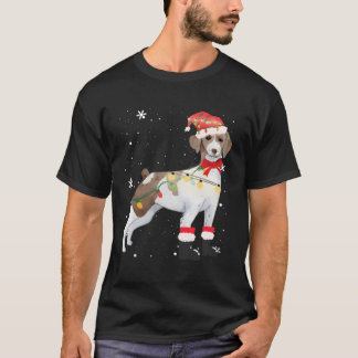 Camiseta Brittany Dog Tree Xmas Mãe Pai Presente Para O Nat