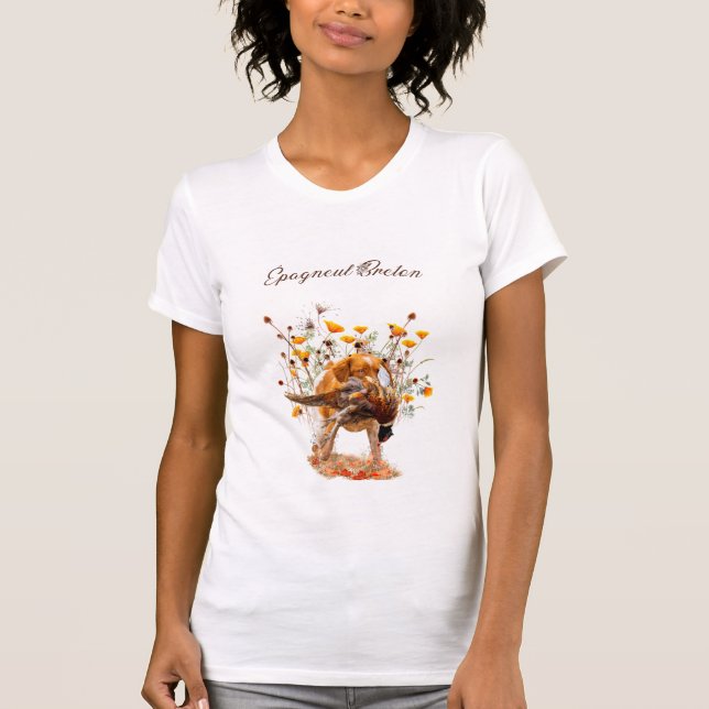 Camiseta Brittany Spaniel, caçando café faisão Mug T-Sh (Frente)