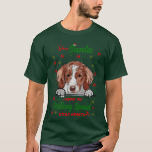 Camiseta Brittany Spaniel Dog Christmas Dog Amigos da raça