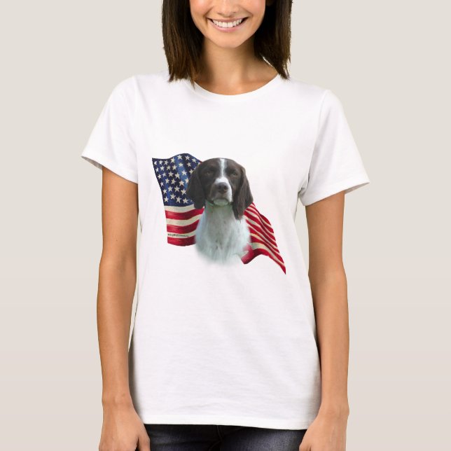 Camiseta Brittany Spaniel Flag (Frente)
