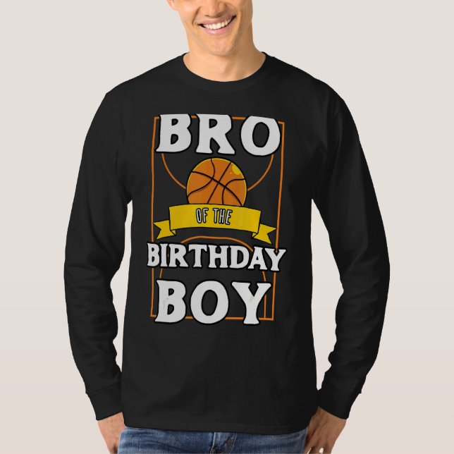 Camiseta Bro Da Festa De Aniversário De Basquete (Frente)