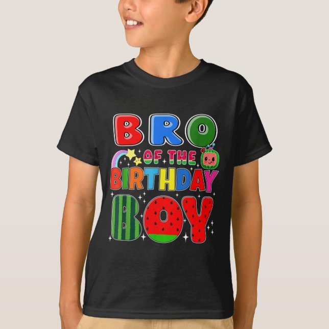 Camiseta Bro Of The Birthday Boy Melon Family Matching Funn (Frente)