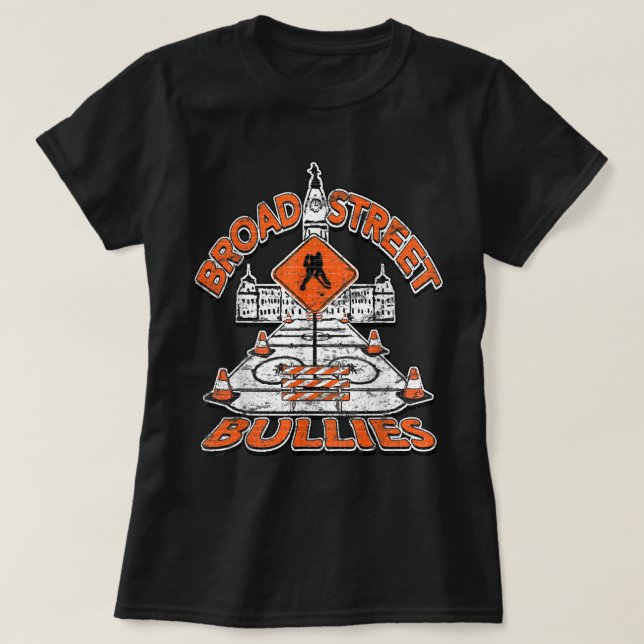 Camiseta Broad Street Bullies Philadelphia Orange and Black (Frente do Design)