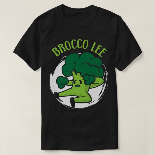 Camiseta Brocco Lee Broccoli Vegan Vegetal Saudável (Frente do Design)