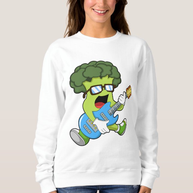 Camiseta Broccoli como músico com guitarra (Frente)