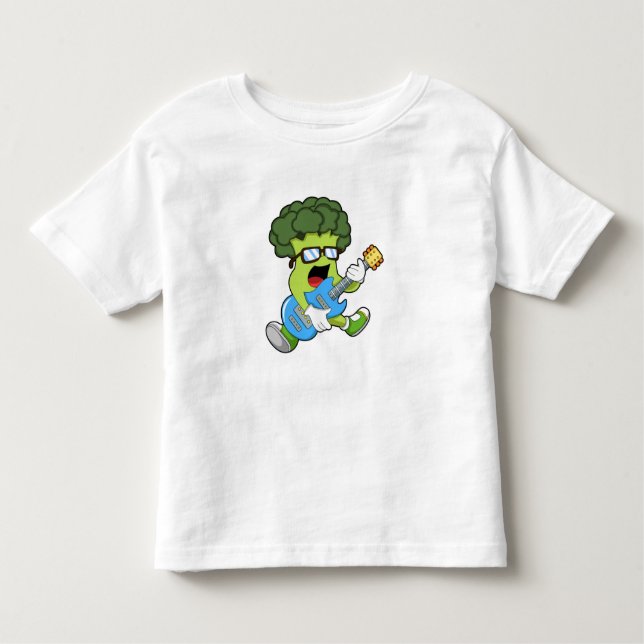 Camiseta Broccoli como músico com guitarra (Frente)