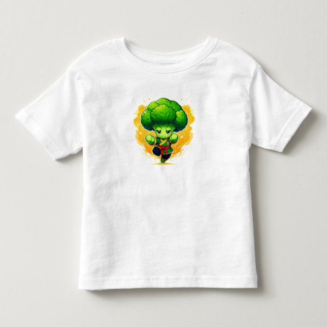 Camiseta Broccoli Karate Kid — Cute Veggie Warrior (Frente)