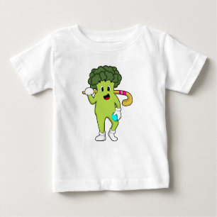 Camiseta Broccoli no Hockey com taco de Hóquei