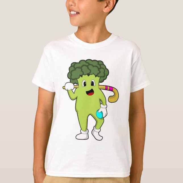 Camiseta Broccoli no Hockey com taco de Hóquei (Frente)